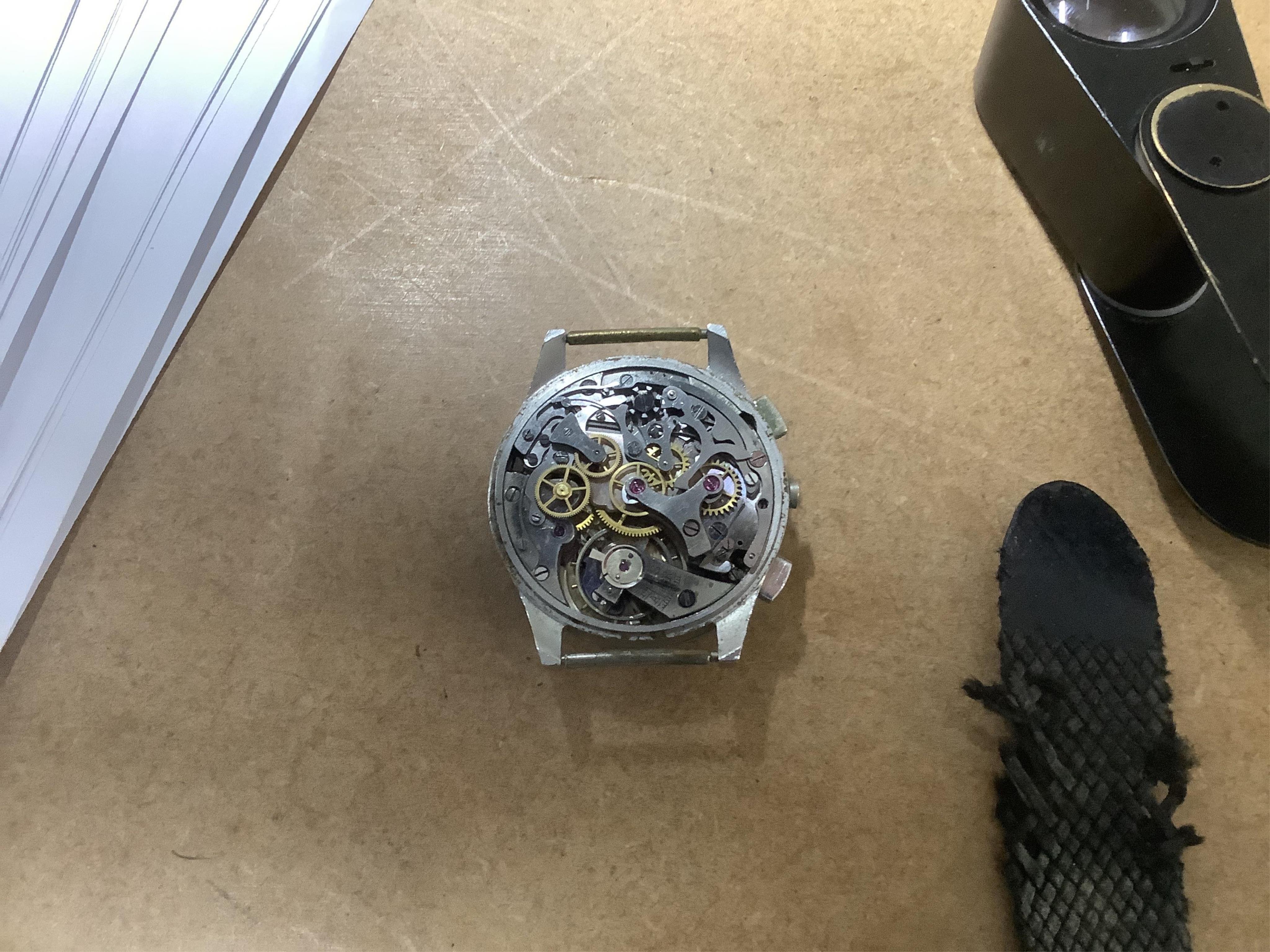 A gentleman's 1950s? steel Breitling Anti-Magnetic chronograph manual wind wrist watch